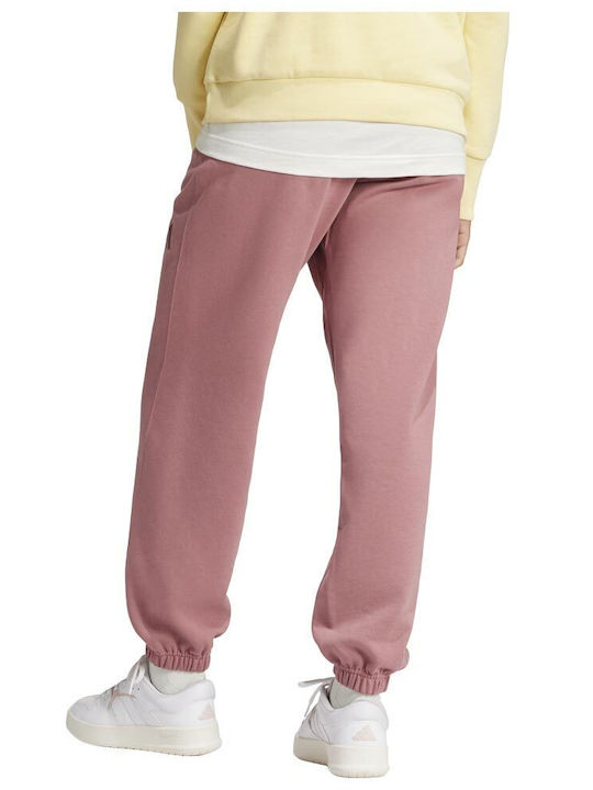 Adidas Damen-Sweatpants Breit Rosa Vlies