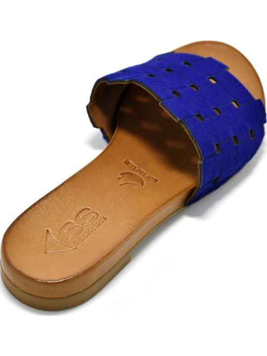 Women's Flat Sandals in Blue Color
