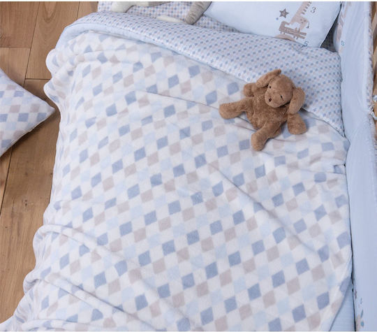 Nef-Nef Homeware Pătură Pepinieră Swaddling pături Rhombus Fleece Albastru Blue 75x110cm