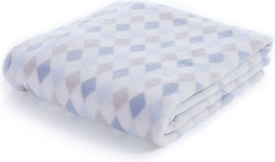 Nef-Nef Homeware Pătură Pepinieră Swaddling pături Rhombus Fleece Albastru Blue 75x110cm