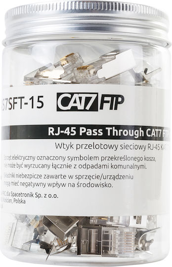 Rj45 Pass-through Connector Cat7 S Ftp Pt-rj457sft-15 X50