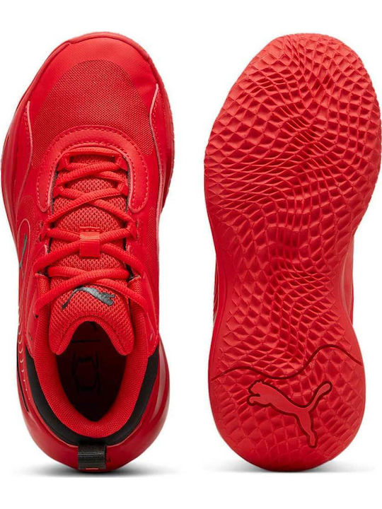 Playmaker Pro Kids Sports Shoes Basketball with Laces Red