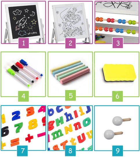 Ricokids Ricokids Tablă Markerboard Față și Spate 54x55x101 cm