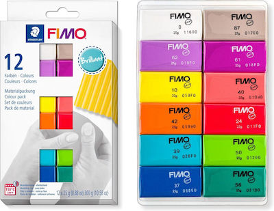 Staedtler Fimo Σετ Brillant Polymerer Ton Mehrfarbigs 300gr 8023 C12-2