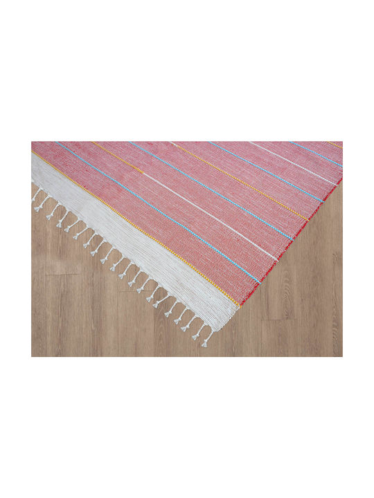 Newplan Ribella Handmade Anti-slip Rug Rectangular Summer Cotton Red