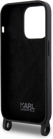 Karl Lagerfeld Choupette Back Cover Plastic with Strap Black (iPhone 15 Pro Max)