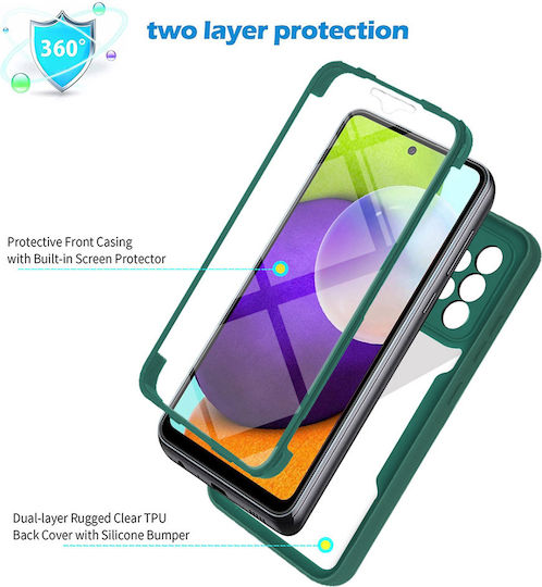 Techsuit ColorVerse 360 Vollschutz Silikon Set mit gehärtetem Glas Schwarz (Galaxy A52 / A52s)