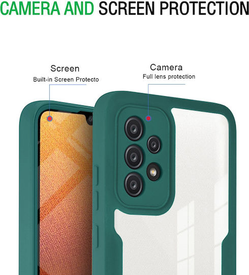Techsuit ColorVerse 360 Vollschutz Silikon Set mit gehärtetem Glas Schwarz (Galaxy A52 / A52s)