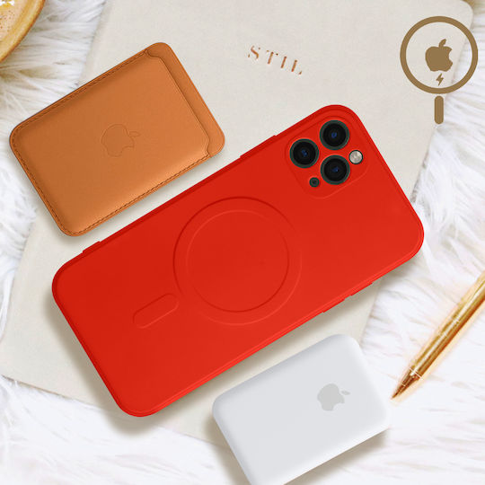 Magsafe Iphone 11 Pro Max Case Silicone Soft-touch Interior Mag Cover Red Case