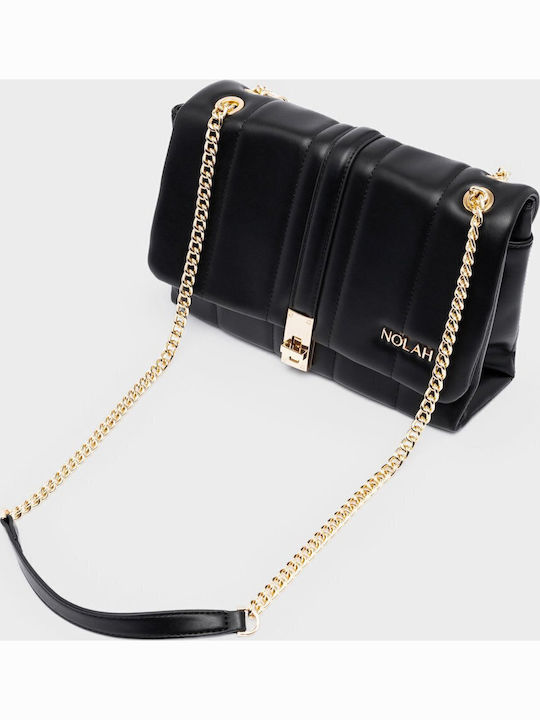Thomai Γυναικεία Τσάντα Ώμου Black / Gold