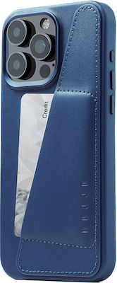 Mujjo Full Wallet Leather Blue (iPhone 15 Pro Max)