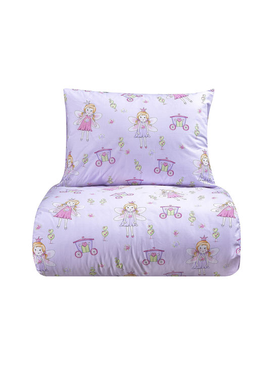 Beauty Home Sheet Set Single with Elastic Band Cotton Art 6233 Lila 105x200cm 3pcs
