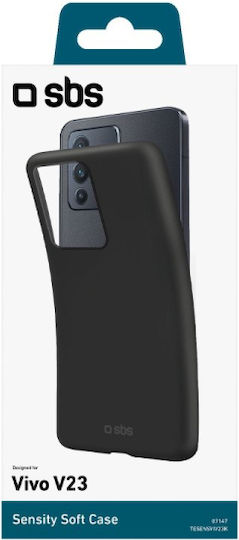 SBS Sensity Soft Umschlag Rückseite Silikon Schwarz (Vivo V23)
