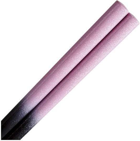 Essstäbchen Handgefertigt Holzlack Rosa Schwarz 23 cm 2 Stk Kenro