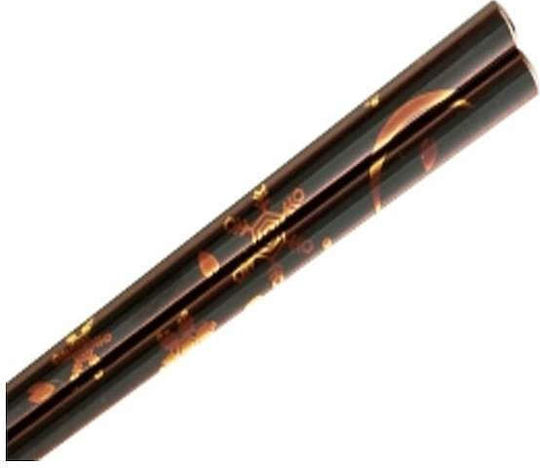 Chopsticks Handmade Wooden Lacquer Black Design 24 cm 2 Pcs Kenro