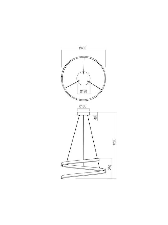 Redo Group Scroll Pendant Light LED with Warm to Cool White Light White