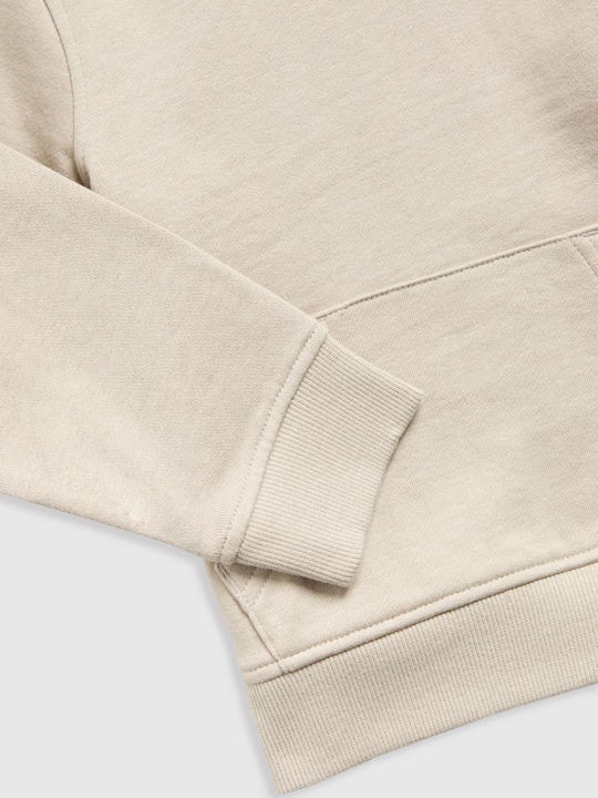 Kids Sweatshirt with Hood and Pockets Ecru