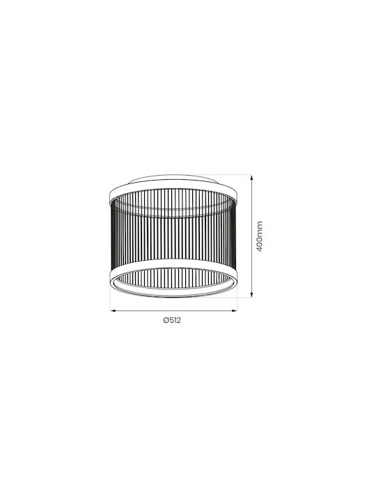 Eko Light Πλαφονιέρα Οροφής Μαύρη με Ενσωματωμένο LED