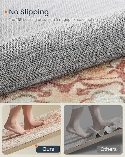 Songmics Vintage Αντιολισθητικό Χαλί Διάδρομος Καφέ 80x150cm
