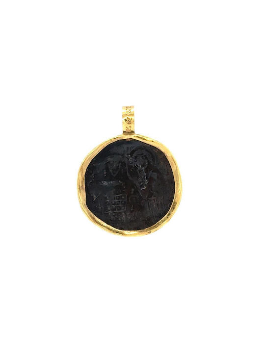 Drandakis Charm Amulet Constantine from Gold 9 K