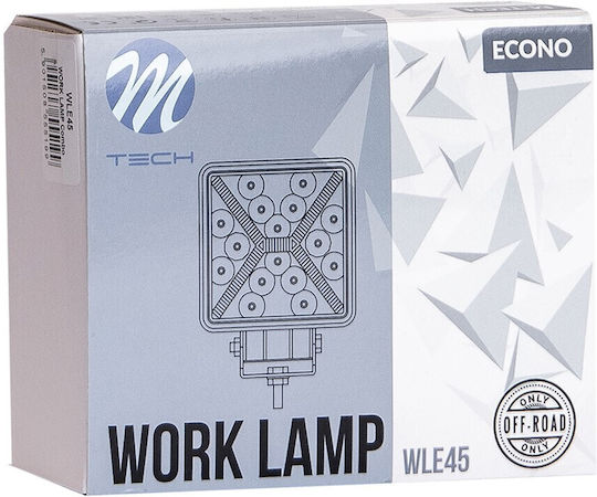 M-Tech Τετράγωνος Αδιάβροχος Προβολέας Αυτοκινήτου LED 12 - 30V 46W 4.7cm 1τμχ