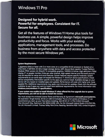 Windows 11 Professional Fpp Usb Box Oem License Key