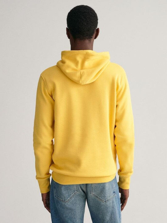 Gant Shield Men's Sweatshirt with Hood and Pockets Yellow