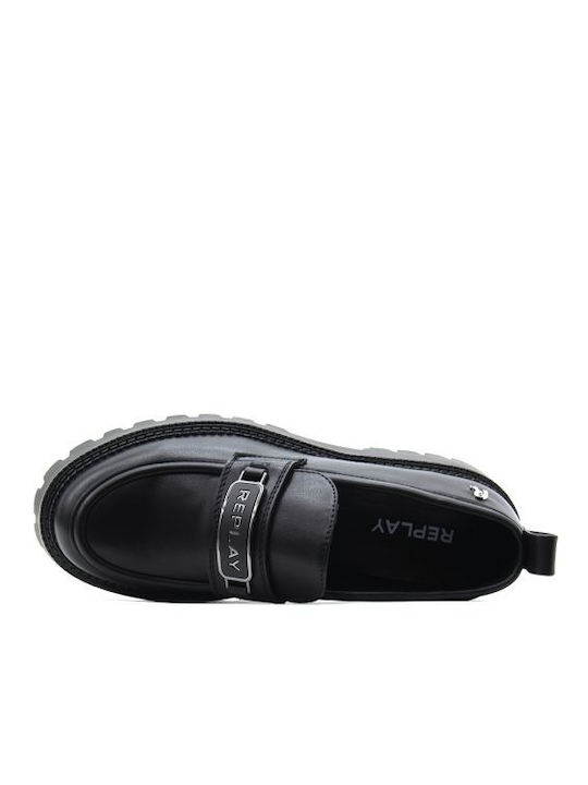 Replay Women's Loafers in Black Color