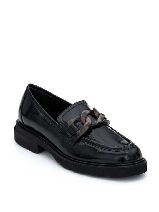 Perlapura Leather Women's Loafers in Black Color