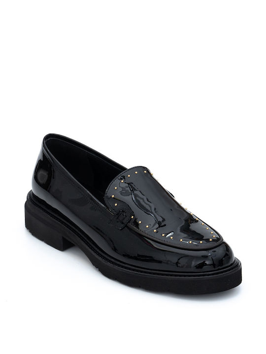 Perlapura Patent Leather Women's Loafers in Black Color