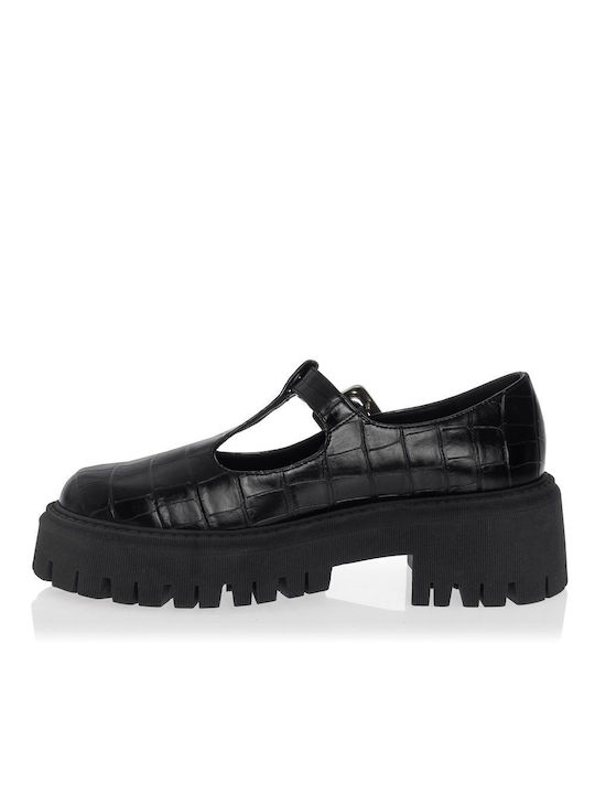 Sante Leder Damen Loafers in Schwarz Farbe