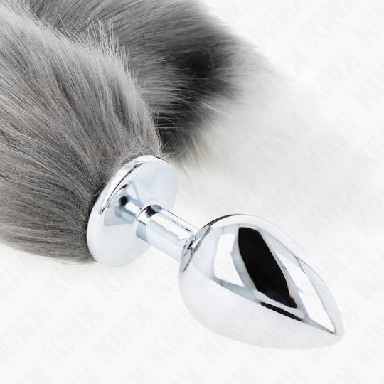 Kink Anal Plug L 10 X 4 Cm Synthetic Tail 40 Cm Grey Product Code D-240672