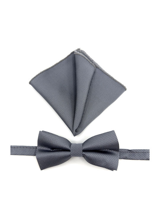 Legend Accessories Σετ Παπιγιόν με Μαντήλι Γκρι
