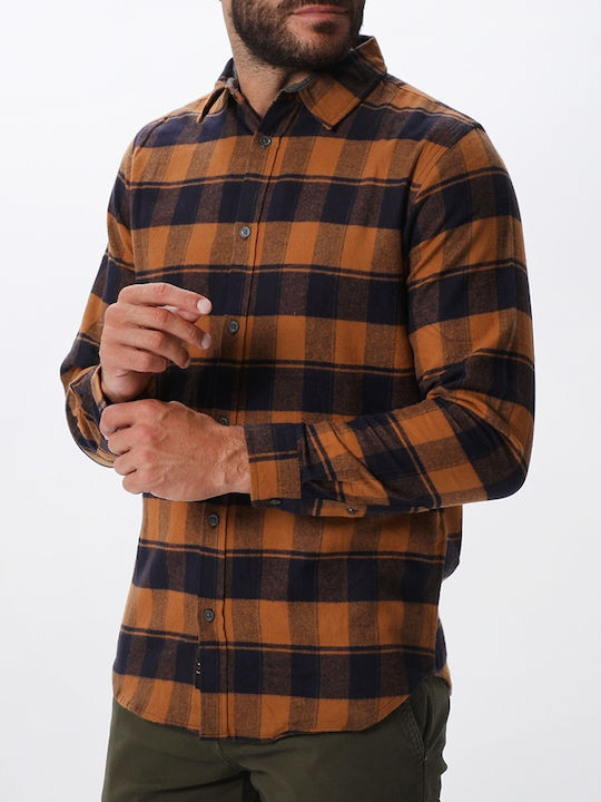 Van Hipster Flannel Shirt Orange, Black