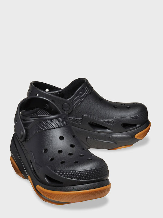 Crocs Bubble Crush Γυναικεία Σαμπό Μαύρα