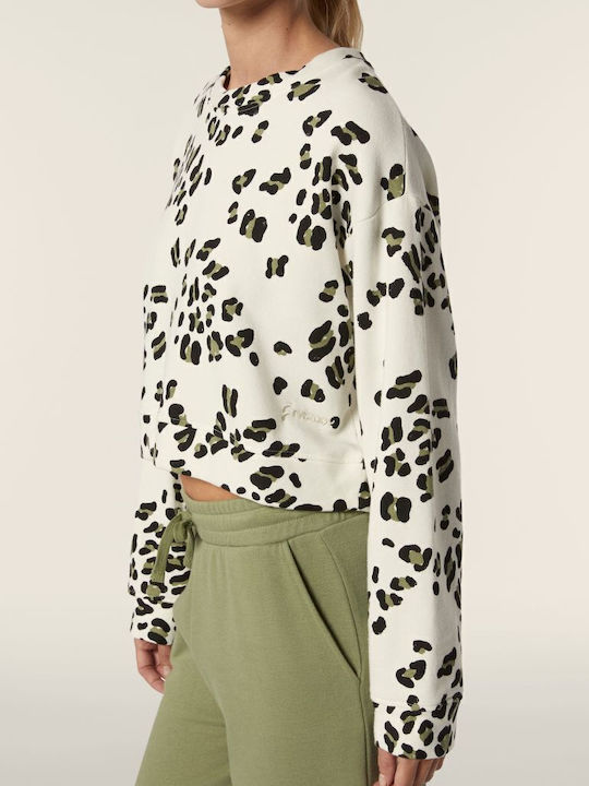 Sweatshirt Cropped Γυναικείο Φούτερ Λευκό