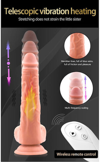 Thrusting Multi Functional Expandable Realistic Vibrator 6.5 Inch