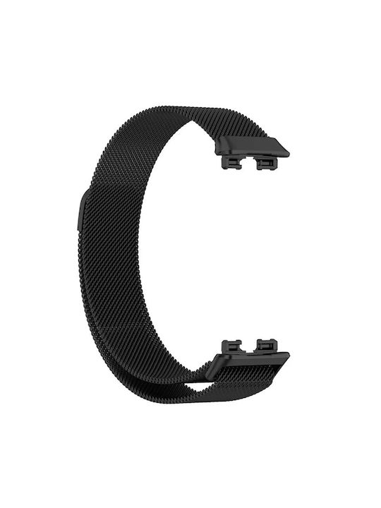 Cele mai bune accesorii curea milaneză din oțel inoxidabil neagră pentru Huawei Band 8 Huawei Band 9
