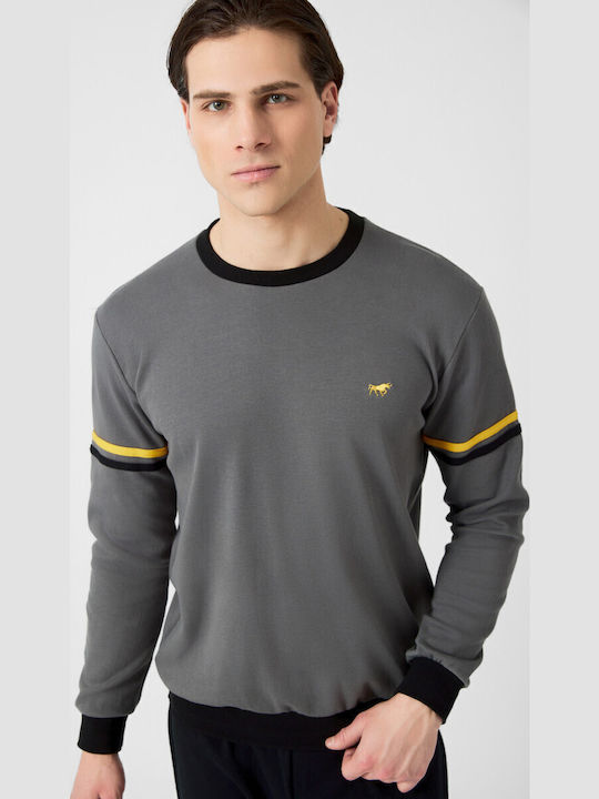 Minerva Punto Di Roma Men's Winter Pajamas Set Grey Matte