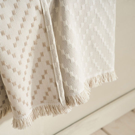 Gofis Home Cuverturi Pentru Canapea 4 Locuri Jacquard 180x350cm Bej Natural 401