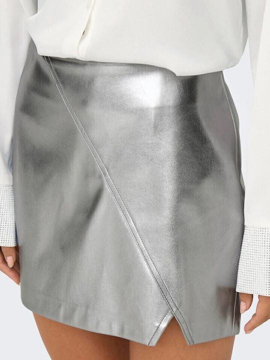Ψηλόμεση Mini Φούστα Silver