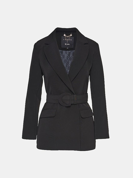 Lynne Damen Krepp Gekreuzt Blazer Black