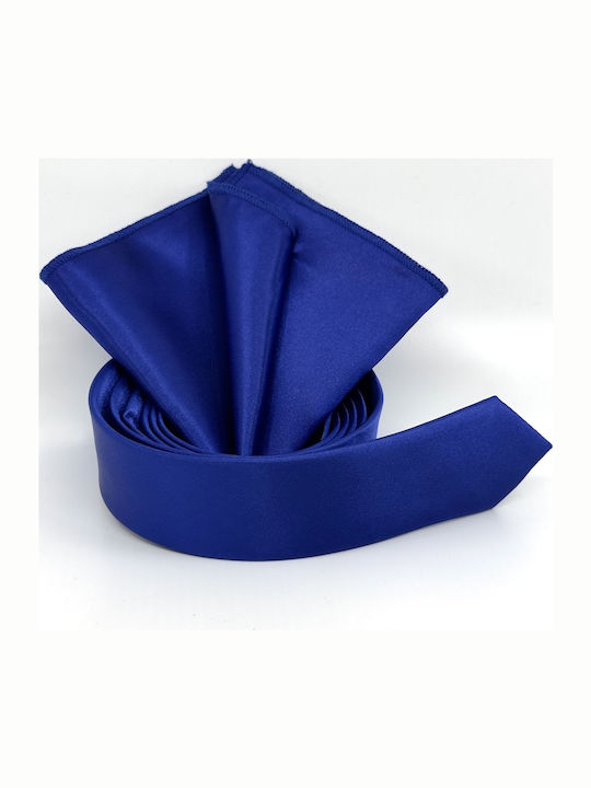 Legend Accessories Herren Krawatten Set Monochrom in Blau Farbe