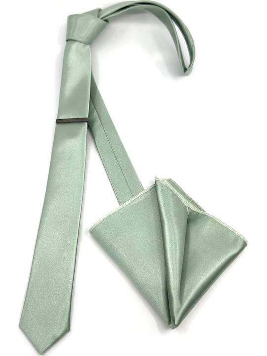 Legend Accessories Σετ Ανδρικής Γραβάτας Μονόχρωμη σε Πράσινο Χρώμα