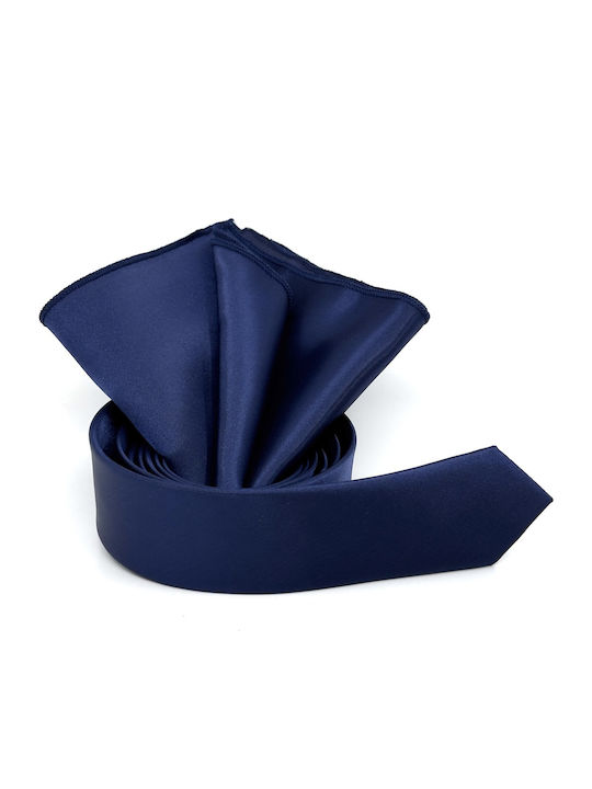 Legend Accessories Herren Krawatten Set Monochrom in Blau Farbe