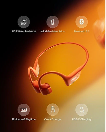 Shokz OpenRun Pro 2 Knochenleitung Bluetooth-Freisprecheinrichtung Kopfhörer mit Schweißresistenz Orange