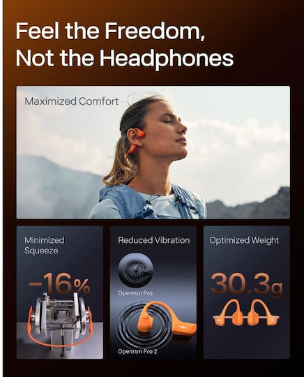 Shokz OpenRun Pro 2 Knochenleitung Bluetooth-Freisprecheinrichtung Kopfhörer mit Schweißresistenz Orange