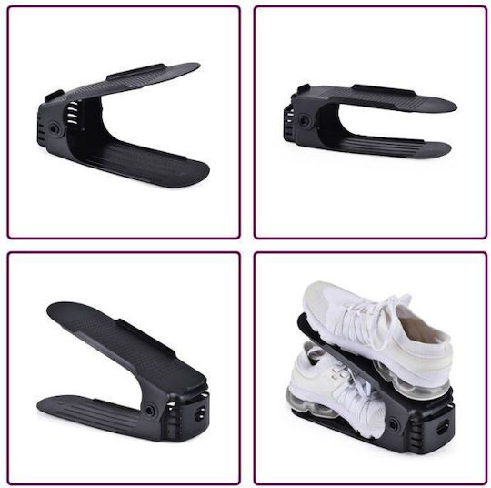 Bază Din Plastic Pentru Depozitarea Pantofilor Neagră 6x25.5x11cm 10 Bucăți