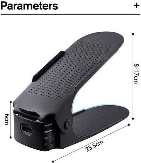Bază Din Plastic Pentru Depozitarea Pantofilor Neagră 6x25.5x11cm 10 Bucăți