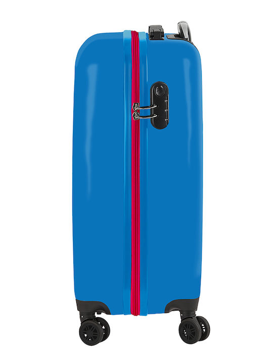Safta Kinder Hartschale Kabinenkoffer Blau mit 4 Rädern Höhe 55cm